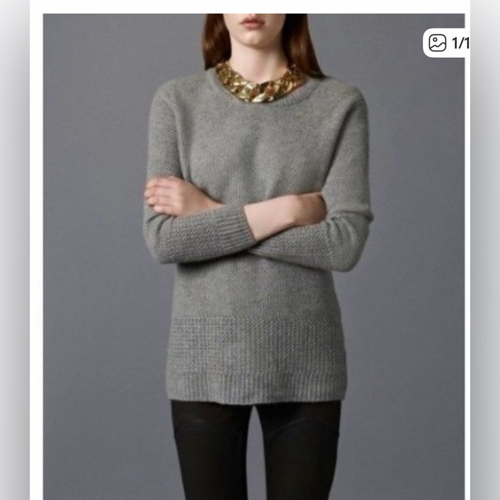 AllSaints Char Boyfriend Cashmere Sweater Gray US 8